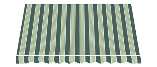 Telo di Ricambio per Tenda da Sole a Caduta e Bracci in Poliestere da 180gr/mq PU Impermeabile (Verde e Beige, L300xP250 CM)