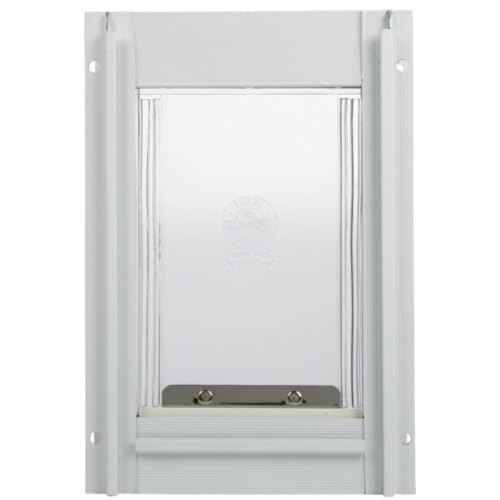 Ideal Pet Products Deluxe Aluminum Pet Door with Telescoping Frame, Super Large, 15" x 20" Flap Size, White