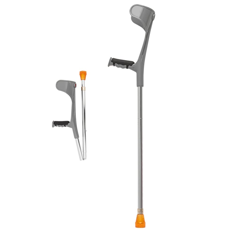 KADEUX Muletas De Aluminio para Adultos, Muletas Plegables para El Antebrazo Muleta De Viaje Muletas De Codo De Viaje, Muletas Juveniles Andador Portátil, Ajustable En Altura, Negro (Color : Silver)