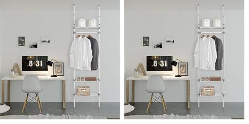 Kit Closet 6110081013 - Kit vestidor 3 baldas Interior Armario, Blanco, 240/280 x 25 x 68 (Paquete de 2)