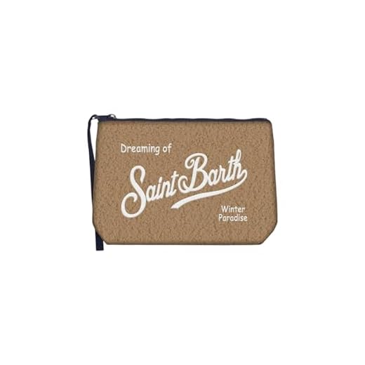 Saint Barth MC2 Borsa Pochette Aline in Orsetto Beige Dimensioni: 20 x 14,5 x 7 cm