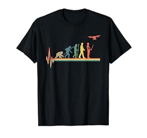 Evolution Herzschlag Drone - Lustiges Retro Drohnen T-Shirt T-Shirt