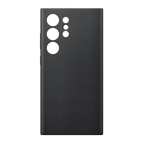 Image of Samsung Galaxy S24 Ultra Vegan Leather Phone Protective Case, Protective Cover with Soft Touch, Elegant Design, Scratch Protection, US Version, GP-FPS928HCABW, Black