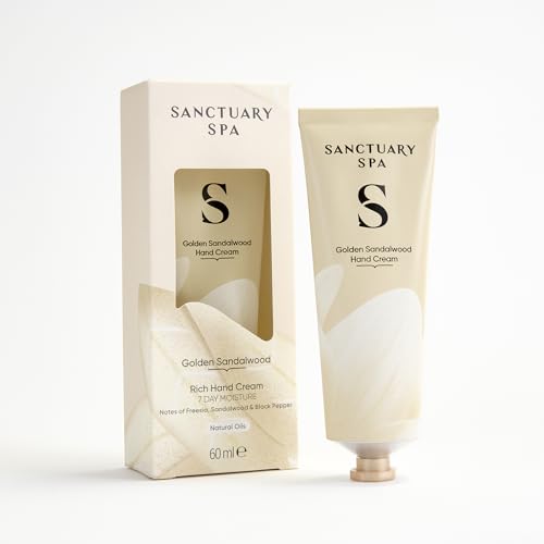 Sanctuary Spa Golden Sandalwood Rich Hand Cream, Moisturiser, Body Cream, Vegan and Cruelty Free 60ml, Neutral, 60 ml (Pack of 1)