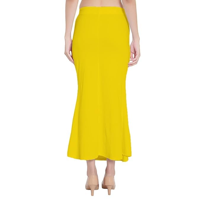 Image of Saree Shapewear Petticoat for Women Cotton Blended Lycra Shaper Petticoat with Elastic & Lace (Drawstring) Long Under Skirt Fishcut Wrinkle Free Shapewear