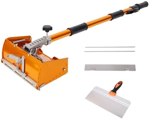 Adjustable Drywall Finishing Tool Plaster Box,With Extendable Handel,With 1PC Mudguard, 2PCS Stainless Steel Blade,1PC 12inch Metal Putty Scraper,for Plasterboard Wallboard Sheetrock
