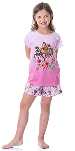 Girls' Spirit Untamed Movie Horse Lucky Sleep Pajama Set Shorts Crewneck2