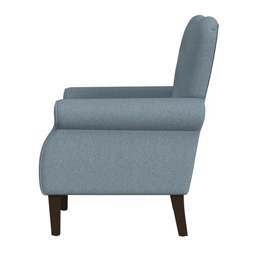 Image of Spatial Order Rolled Arm Wingback Accent Chair - Blue Textured Woven