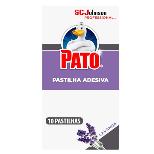 Pato Pastilha Sanitária Adesiva Lavanda, Desinfetante para Vaso Sanitario, 10 unidades