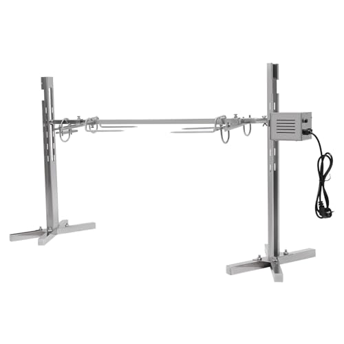 HPDTZ Tournebroche avec moteur, moteur de barbecue robuste, gril pour cochon de lait en acier inoxydable pour la famille et le camping, capacité de charge 30 kg, incluant un set d’ustensiles de grill