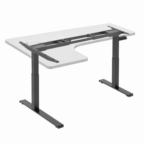 Image of Height Adjustable Desk Frame - Electric Standing Desk Base with Anti-Collision, Low Noise Motors, Best for Work from Home (Black, Dual Motor - L Shape)
