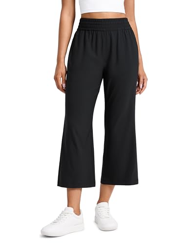 CRZ YOGA Lightweight Drapey Flared Capri Pants for Women 23