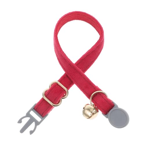 ROMISBABA 猫の首輪 猫の名前が刻まれた首輪 猫のid首輪 ペットのネームプレート首輪 金属タグ付き猫首輪 刻印されたペットのid首輪 Idプレート付き猫首輪 分離バックル付き猫首輪 布 赤