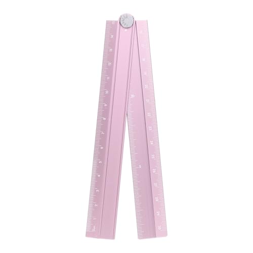 QUARKZMAN Righello Pieghevole 30cm Metrico in Lega di Alluminio Goniometro Righello Angolare Pieghevole Strumento Misurazione Geometrico con Riga Angolare per Architetti Artisti, Rosa