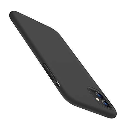TORRAS Liquid Silicone Compatible for iPhone 11 Case 6.1-Inch, Soft Case, Full-Body Protective case with Microfiber Lining, Black