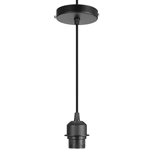 Lámpara colgante Single Vintage Socket E27, portalámparas ABEDOE Cable de luz colgante Kit de luz colgante ajustable con acabado blanco