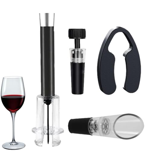 Juego De Abridor De Vino - Abridor De Vino Con Bomba De Aire | Accesorios Para Vino, Tapones Para Botellas Diseño De Bomba De Vino, Accesorios Para Abridor De Vino, Juego De Abridor De Sacacorchos