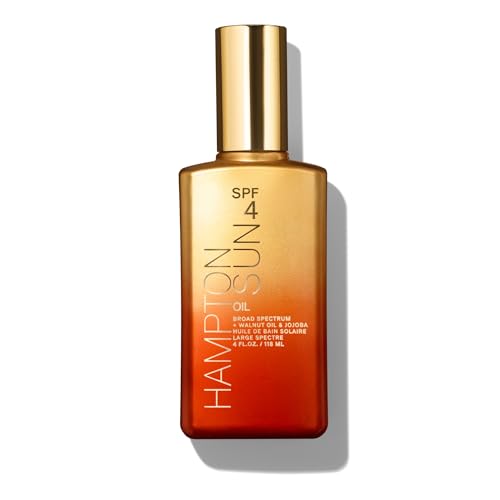 Hampton Sun SPF 4 Classic Sun Oil | Ultra-Hydrating Luxury Sunbathing Oil | Walnut Oil for Deep, Rich, Long Lasting Tan | Anti-Aging with Jojoba Oil, Vitamin E + Aloe Vera | Silky, Non-Greasy Finish