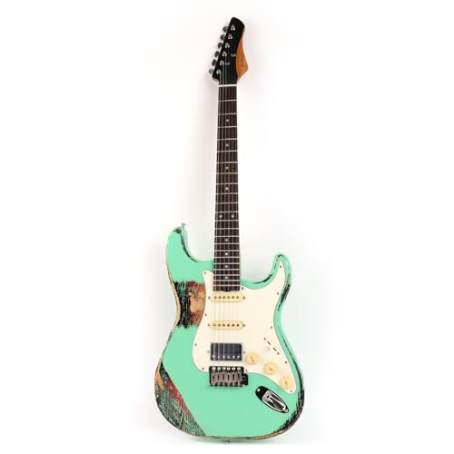 Fojill FSTR-60 - Guitarra eléctrica de cuerpo sólido tostado, cuello de arce canadiense, diapasón de...