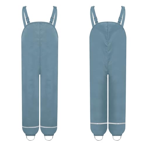YiZYiF Wind and Waterproof Mud Pants for Boys Girls Rain Over Trousers Water Resistant Rain Dungarees Rain Pants