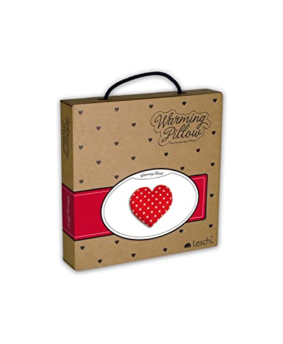 CUSCINO RISCALDABILE Leschi per la pancia/Per coliche dei neonati/Per microonde, con semi di grano/Cuscino termico per bambini/Cuore piccolo, rosso a pois