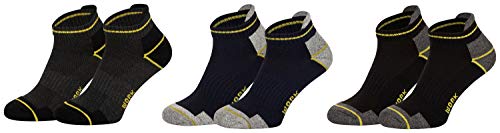 Piarini 6 Paar Arbeitssocken Funktionssocken - Sneaker-Socken Füßlinge - verstärkte Ferse und Spitze - Farbmix 43-46