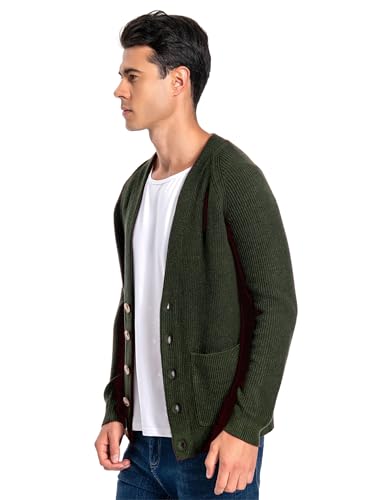 Mettclasi Men's Long-Sleeve Cardigan Sweater - Classic V Neck Button Down Knitted Cardigan with Pockets3