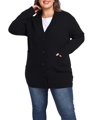 Shiaili Warm Plus Size Sweater Coats Soft Stretched Cardigan for Women