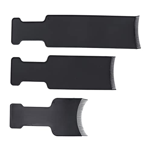 DONFAMDS Pettine a Forchetta per Trattamenti e Colorazione Chioma Professionali Protezione della Base, 3 Pezzi, in Plastica Nero, per Estetisti e Utilizzo Domestico