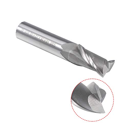 Image of uxcell High Speed Steel HSS-AL 2 Flute Straight Shank End Mill Cutter CNC Router Bits, 18 x 16 x 32mm