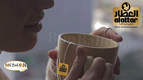 Alattar Tea Herbal Ginger & Lemon Tea Flower Al Attar Egyptian Elattar El Attar Egypt Herbals Herb Herbs Arab Arabic Arabian No Additives Non Gmo Kosher Halal (20 Tea Bag) العطار زنجبيل وليمون #TOP6