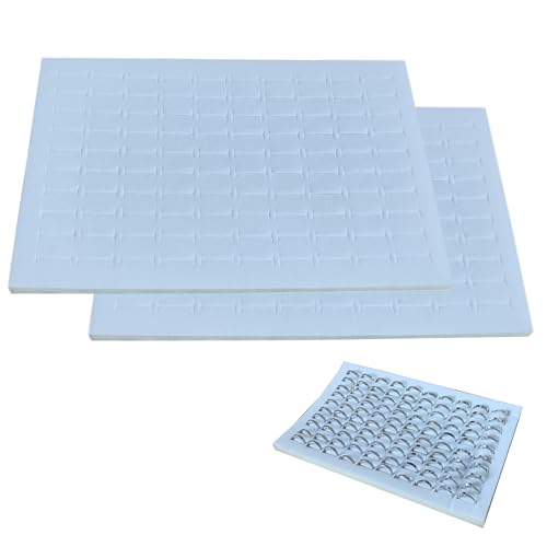 YJFY Boîte à bagues et boucles d'oreilles - Inserts en mousse - Plateau à bijoux avec 100 compartiments pour cartes - 28 cm × 18 cm