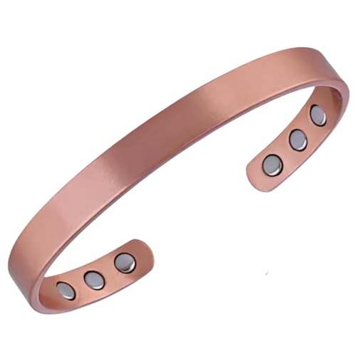 Pulseira Bracelete Magnética Cobre Puro Unissex Ajustável