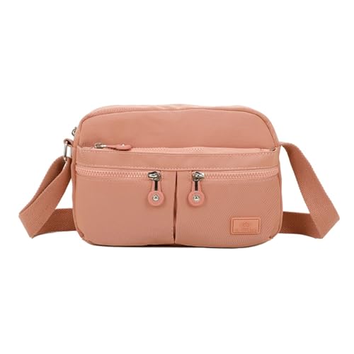 YDezire Women's Messenger Crossbody Bag, Cross body Shoulder Bags Women, Zipper Pockets Nylon Ladies Bags, Handbag, Lightweight Casual HandBag For Work, Travel (Peach)