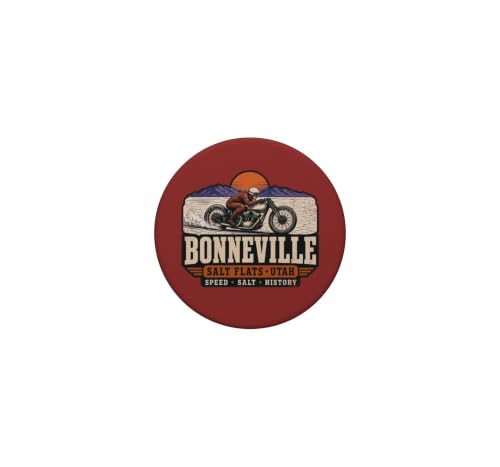 Bonneville Salt Flats Utah Vintage Moto Racing PopSockets PopGrip Adhésif – vue 3