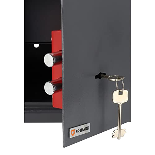 Pistol and Ammunition Safe with Key Lock, 25x35x25 cm, 20L Capacity, for Home and Car