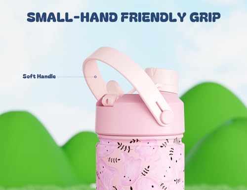 12 oz Kids Insulated Water Bottle: 2-in-1 Straw Spout Lid, Leakproof, BPA-Free, Keep Cold 24H, Fits Car Cupholder, Stainless Steel Cup for Party, School, Holiday, Gift for Girls Daughters (Cotton Boo) image 7