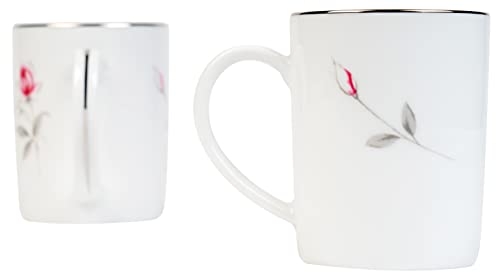 Image of DANKOTUWA, world-class tableware Set Of 2 Luxury Porcelain Coffee Mugs 250Ml With Platinum, Elegant And Durable Cups, Vegan Scratch Resistant Hard Chip Resistant, Gift For Any Occasion (Lasting Rose)