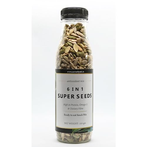 Aavashyak 6 in 1 Superseeds | Trail Mix | Ready to Eat Snack | Superfood (200gm)