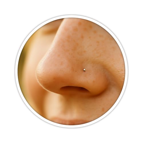 Jolliz 14K Gold Filled Nose Stud – Tiny 1mm Ball L-Shape Nose Pin – Dainty 24G Gold Nose Stud for Women – Hypoallergenic Handmade Nose Jewelry – Small Gold L Shaped Nose Ring Piercing