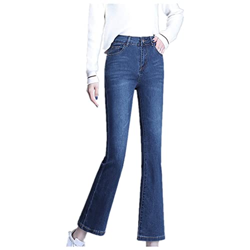 Pantalon stretch évasé en denim idéal pour sublimer vos tenues de bureau
