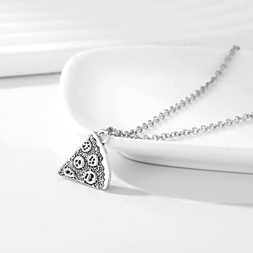 Mjartoria Best Friend Necklaces, Pizza Bff Necklaces For 2 Antique Silver Color Pizza Slice Friendship Necklace Set Of 6 #TOP2