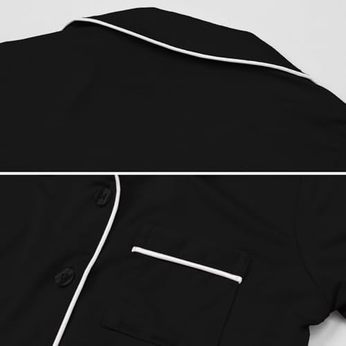 Girls Boys Pajamas Short Sleeve Sleepwear Button-Down 2 Pcs Pjs Set for 4-12 Years4