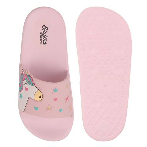 Image of WELCOME Unisex-Child Kids Flip-Flop Soft Comfortable Indoor & Outdoor Slippers Stylish Non-Slip Slide Home Casual Chappals For Boys & Girls