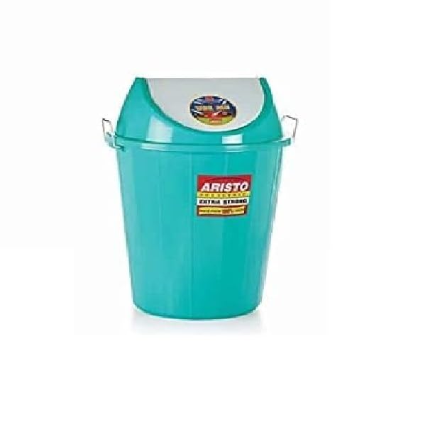 ARISTO Swing Lid Dustbin - 25L Green -1