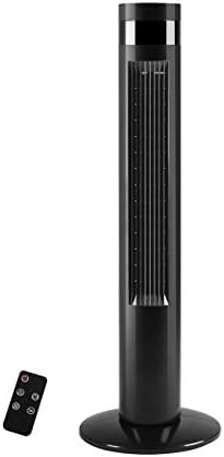 R.W.FLAME Tower Fan, Oscillation fan with Remote Control, Standing fan for office, 3 Wind Modes,Time Settings, Portable Bladeless Floor Fans for Home with Children/Pets/Elders(35", Black)