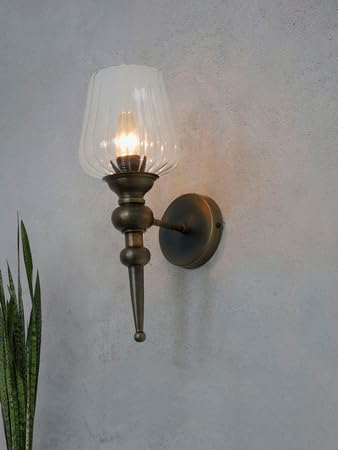 Image of Transitional Small Conical Wall Sconce with Antique Brass Black Finish