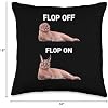 Big Floppa Meme Flop Off Flop On Cute Caracal Cat Throw Pillow