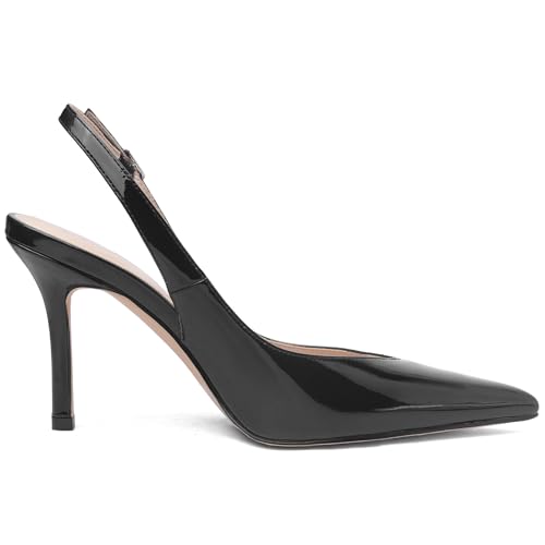 Image of Slingback Heels for Women Pointed Toe Stiletto Pumps High Heel Dress 3.46in