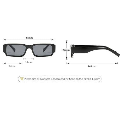 ZIUTNSAV-Black Rectangular Sunglasses For Women Candy Color Eyeglasses Uv4003